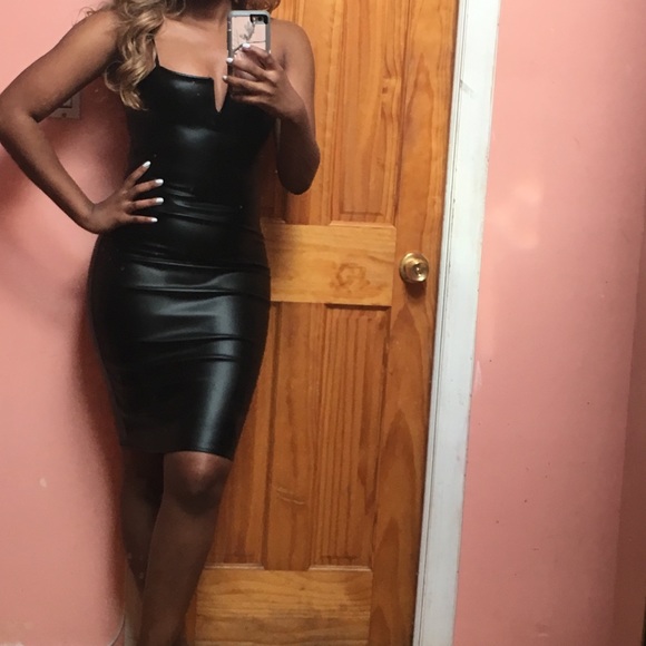 PU Leather Midi Dress - Picture 3 of 8